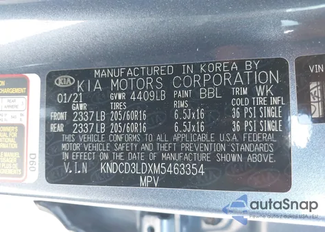 2021 Kia Niro Plug-In Hybrid Ex z USA, uszkodzony, nr VIN KNDCD3LDXM5463354